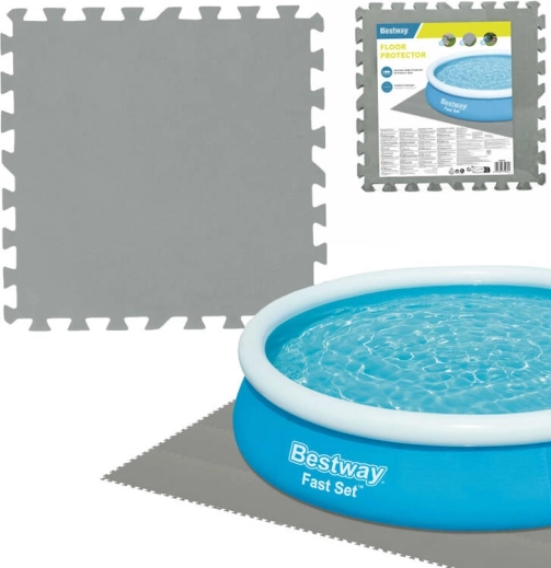 Bestway piankowa mata ochronna pod basen 50 × 50 cm, szara