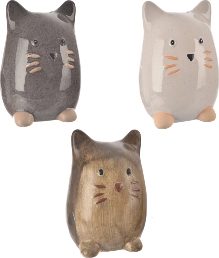 Porcelanowa dekoracja kot 21 cm (3 warianty)