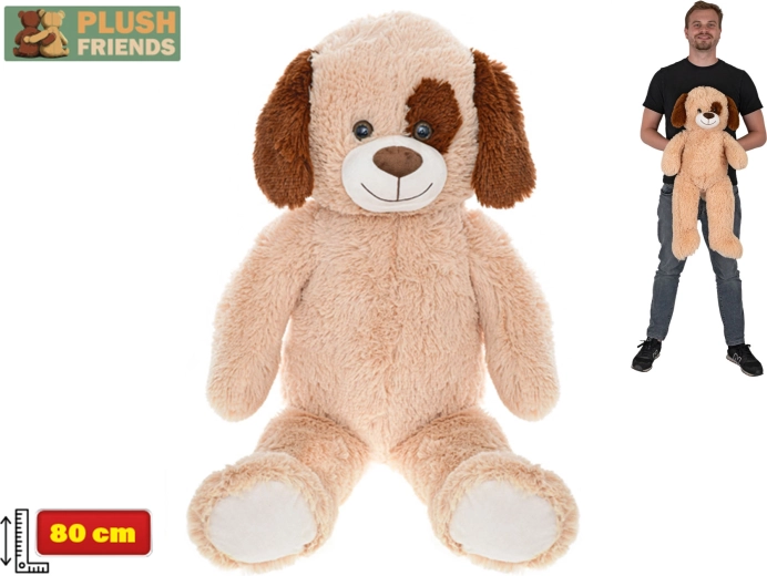 Pluszowy pies Plush Friends 80 cm jasnobrązowy