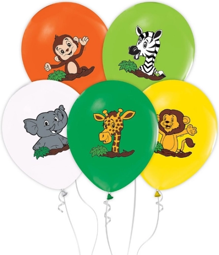 Balony Safari z nadrukiem - 5 szt.