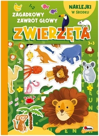 Tajemnicze łamigłówki – zwierzęta (edukacyjna książeczka z zadaniami i wypukłymi naklejkami)