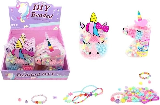 Koraliki Unicorn – zestaw do tworzenia biżuterii w pudełku jednorożca