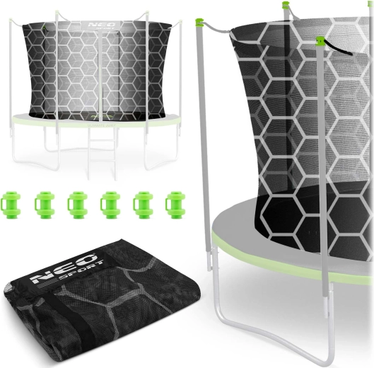Wewnętrzna siatka ochronna do trampoliny Neo-Sport 312 cm (10 ft) na 6 słupków