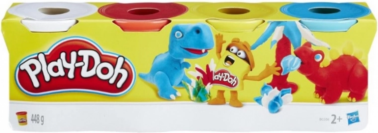 Play-Doh plastelina, zestaw 4 kubeczków 448 g – Dinozaury