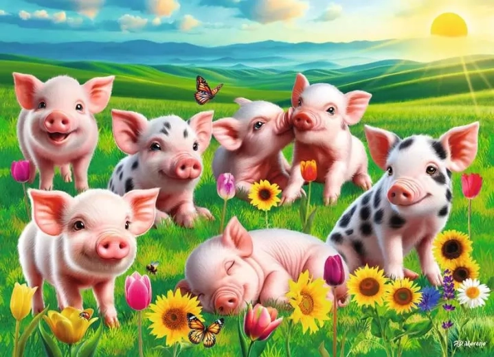 Ravensburger Puzzle urocze prosiaczki 60 elementów
