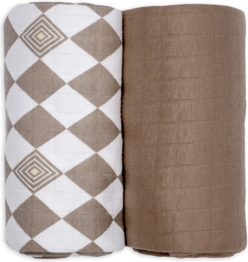 Lodger swaddler solid matcha buffalo, 2 szt. 110 × 110 cm