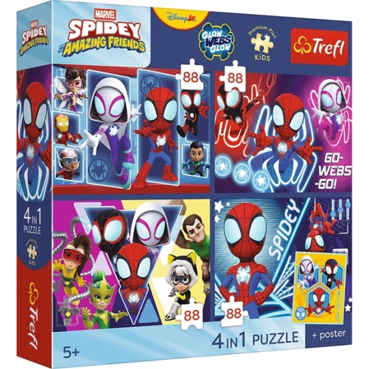 4 oddzielne puzzle w jednym opakowaniu