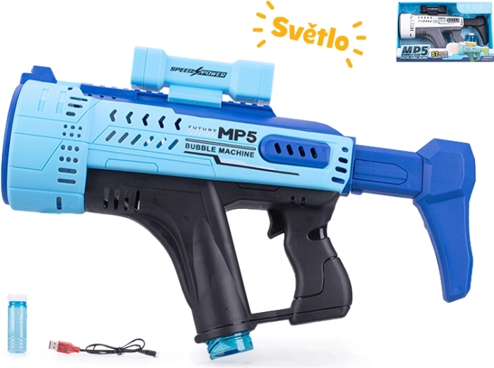 Pistolet do baniek MP5 ze świetlnymi efektami