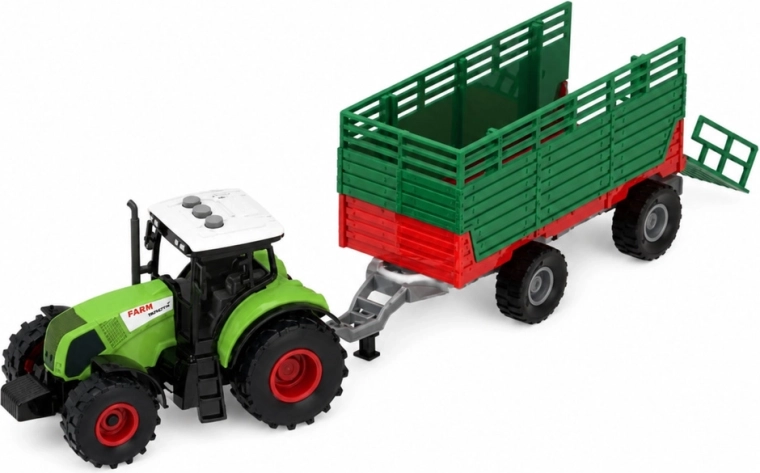 Traktor z przyczepą i efektami