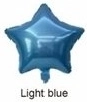 Jasnoniebieski foliowy balon gwiazda 45 cm