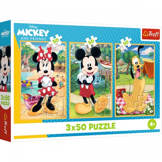 Puzzle 3x50 DISNEY – Myszki na wakacjach