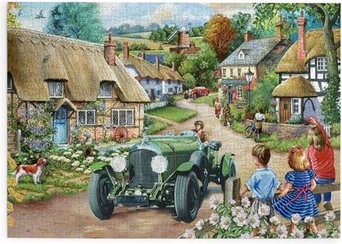 Puzzle HOP Przejażdżka zabytkowymi samochodami z 500 dużymi elementami