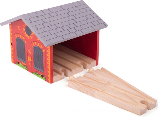 ceglany magazyn dla dwóch pociągów BIGJIGS RAIL