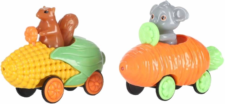 Dwa urocze autka z animalnymi kierowcami