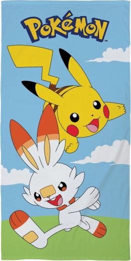 Ręcznik plażowy Pokémon Pikachu i Scorbunny 70 × 140 cm