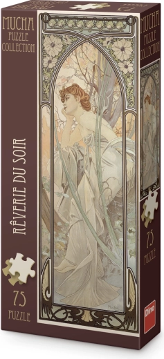 Alfons Mucha – Śnienie wieczora, panoramiczne puzzle 75 elementów