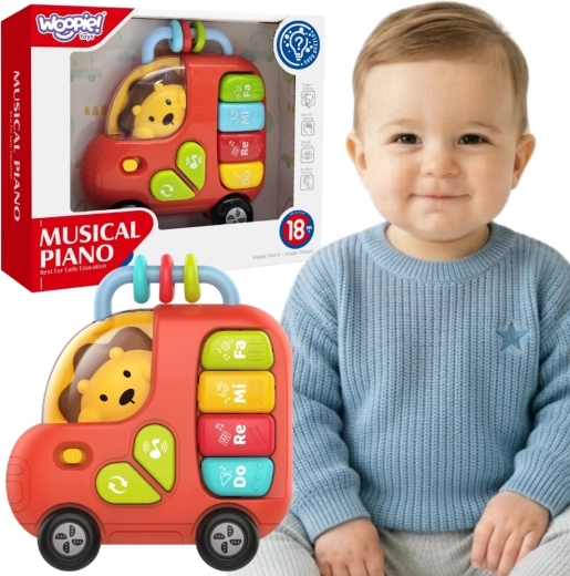 Woopie baby interaktywny autobus-pianinko z lwem z dźwiękami i światłami