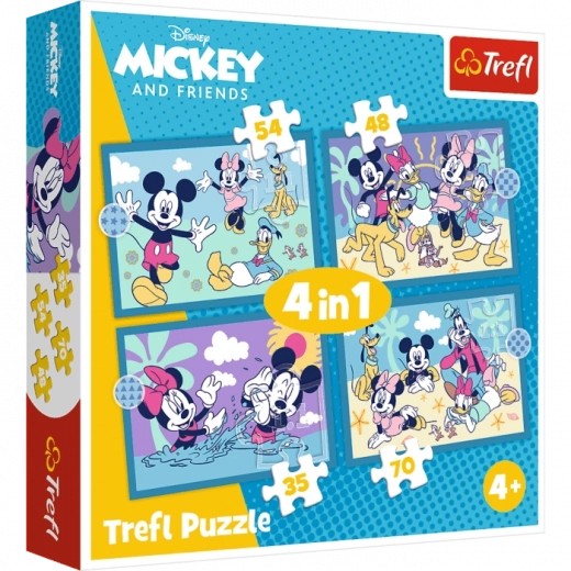 Trefl puzzle 4w1 – Wesołe opowieści MICKEY MOUSE