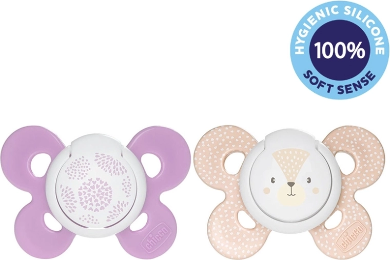Chicco smoczek Physio Comfort silikonowy 6–16 miesięcy, 2 szt., wzór kropki/lisek