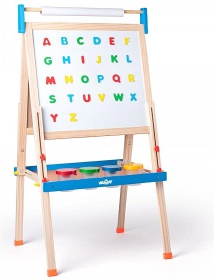 Dziecięca dwustronna tablica magnetyczna i kredowa