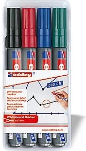 Markery do białych tablic Edding 250 – zestaw 4 szt.