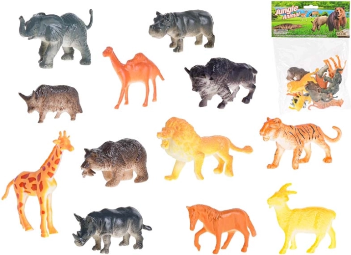 Zestaw figurek safari 5–7 cm, 12 szt. w woreczku