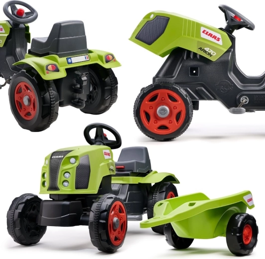 Falk traktor na pedały CLAAS Arion 470 z przyczepą i otwieraną maską (2–6 lat)