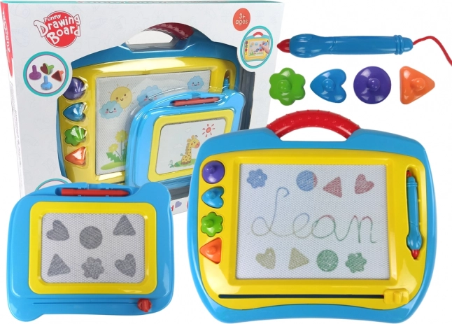 Magnetyczna tablica do rysowania – zestaw 2 sztuk, niebiesko‑żółta