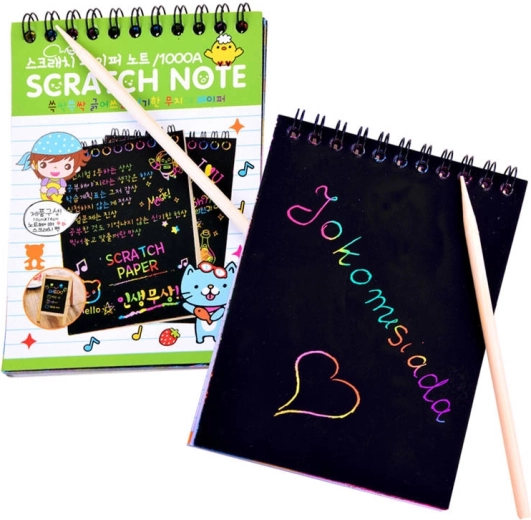 Tęczowa zdrapywanka z patyczkiem do rysowania – Notes