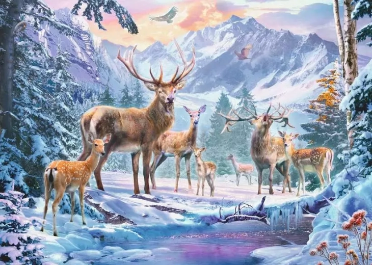 Ravensburger Puzzle Jelenie zimą 1000 elementów