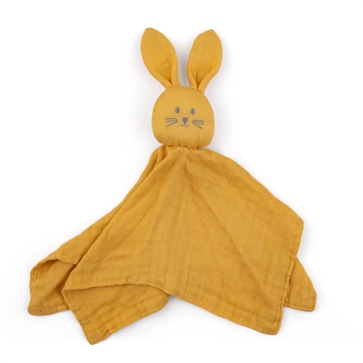 Petite&Mars bambusowy muślinowy przytulaczek króliczek Hugo intense ochre