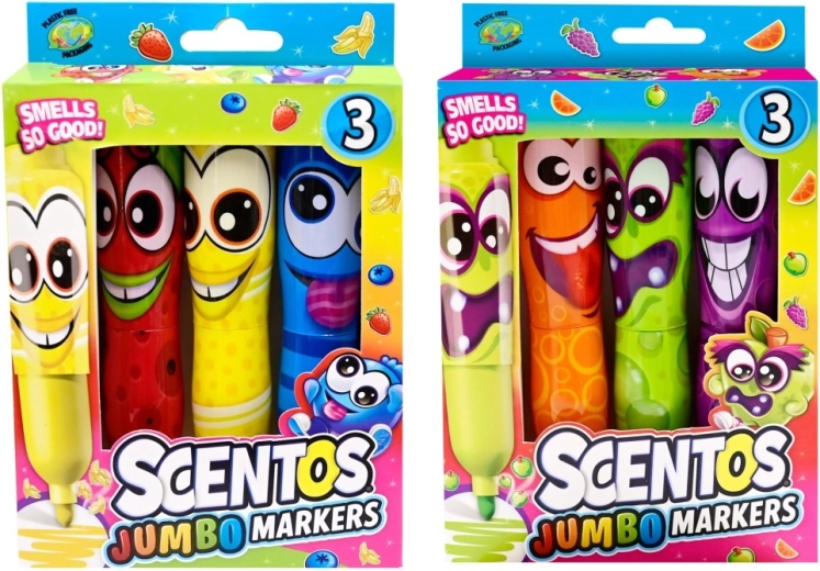 Pachnące flamastry Scentos Jumbo Funny Face 3 szt.