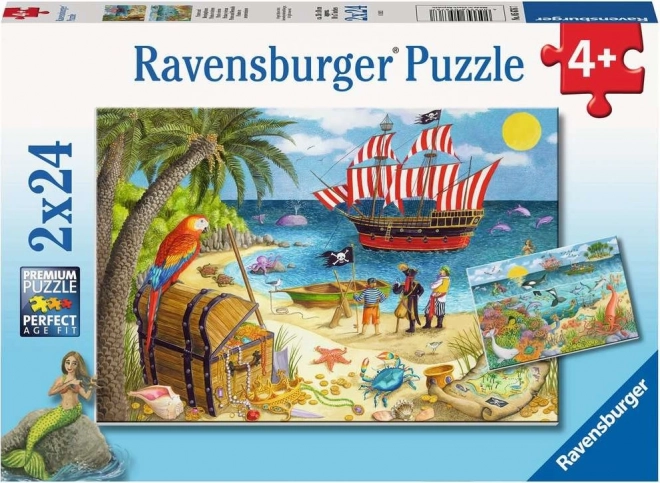 Ravensburger puzzle Piraci i morskie wróżki 2×24 elementy