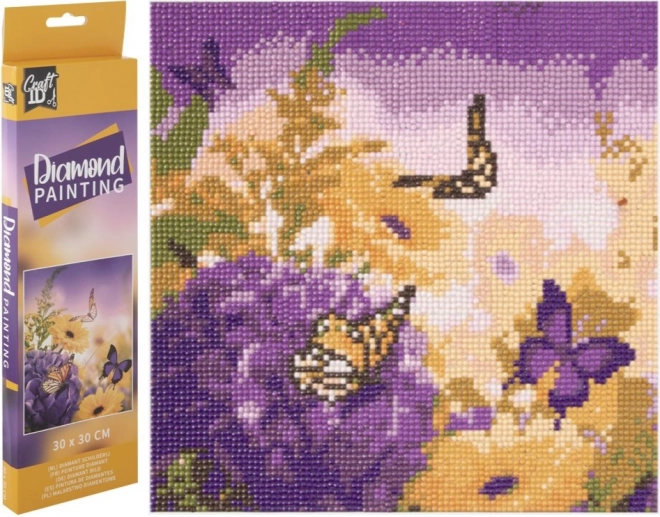 Diamentowe malowanie Łąka motyli 30 × 30 cm