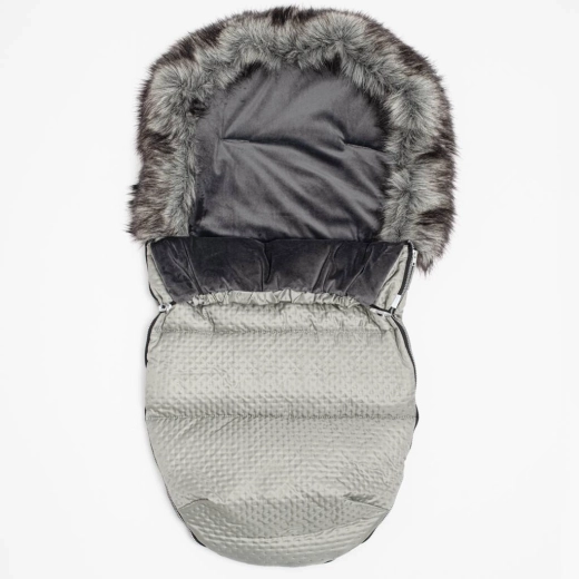 Zimowy śpiworek z polarem New Baby Lux, szary