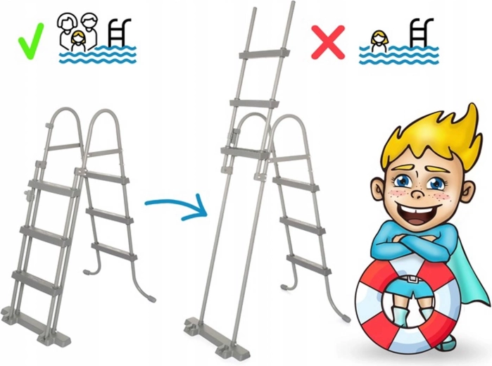 Drabinka bezpieczeństwa z wyjmowanymi stopniami