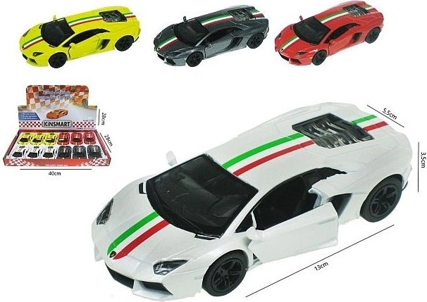 Model auta Lamborghini Aventador z napędem pull-back 13 cm - 1 sztuka