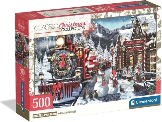 Puzzle Clementoni Christmas Collection 500 elementów – stacja kolejowa