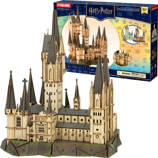 Puremind Harry Potter drewniane puzzle 3D – Wieża Astronomiczna Hogwartu (DIY)