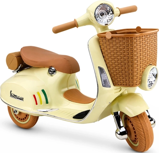 Dziecięcy skuter elektryczny Vespa beżowy