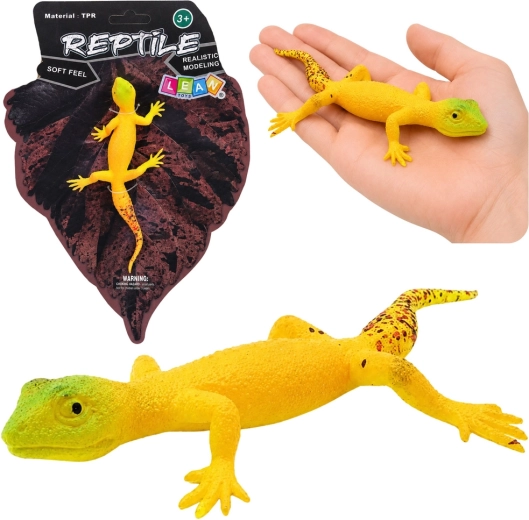 Gumowa realistyczna figurka gekona złotego 15,5 cm