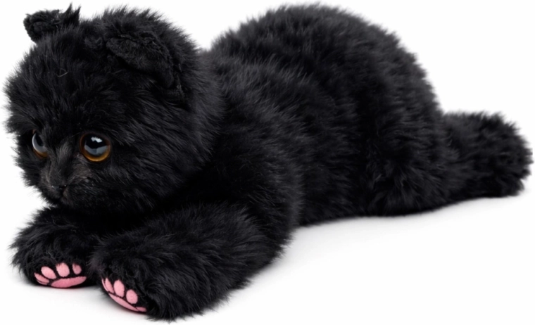 Pluszowy kot leżący czarny 38 cm