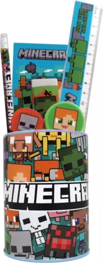 Zestaw piśmienniczy Minecraft w metalowym stojaku - 7 szt.
