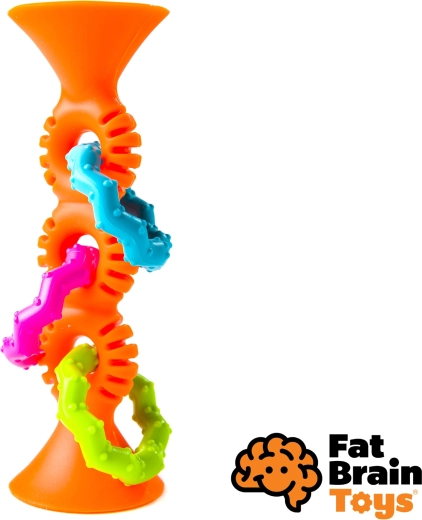 Fat Brain grzechotka i gryzak pipSquiz Loops pomarańczowy
