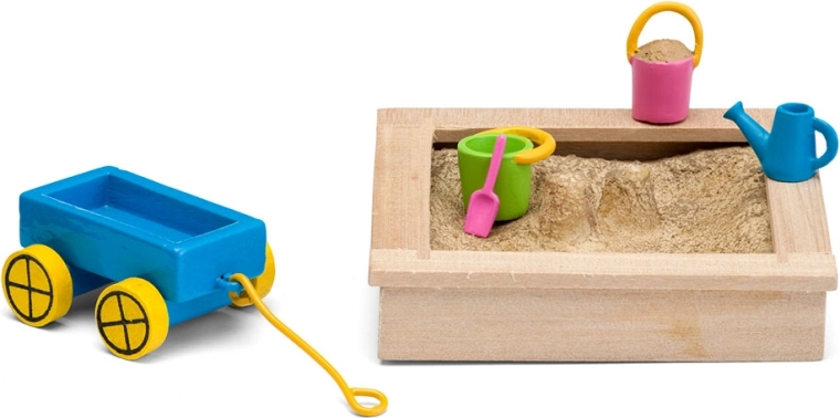 Lundby dodatki do domku dla lalek – piaskownica z zestawem zabawek