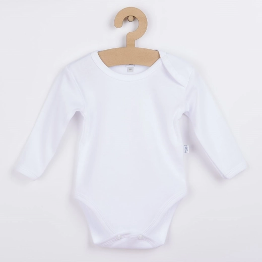 Body niemowlęce z długim rękawem BOBAS FASHION – białe, 100% bawełna