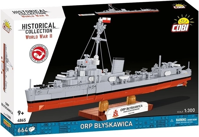 Klocki COBI ORP Błyskawica – niszczyciel (664 elementy)