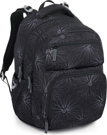 Bagmaster Zipster plecak szkolny czarny w kwiaty