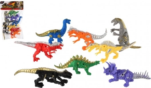 zestaw plastikowych dinozaurów 8 szt. 14–17 cm w woreczku