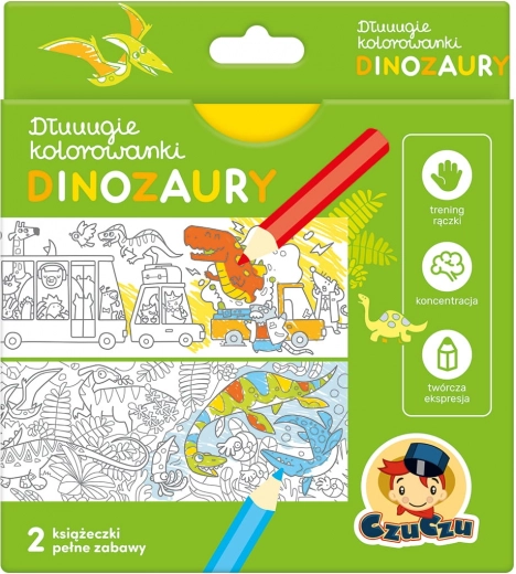 Długie kolorowanki Dinozaury dla dzieci 4+